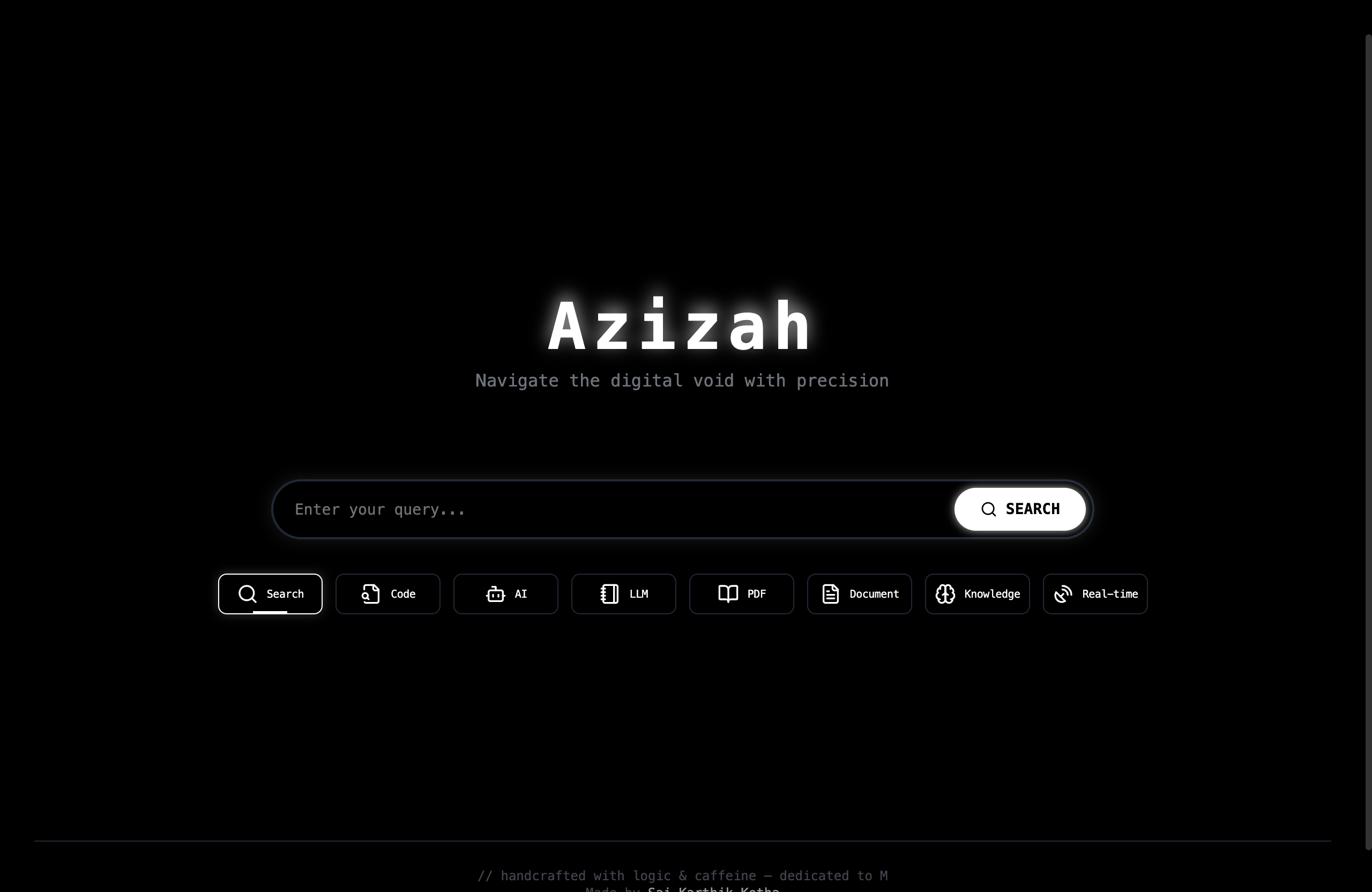 Search Engine - Azizah - Project Screenshot
