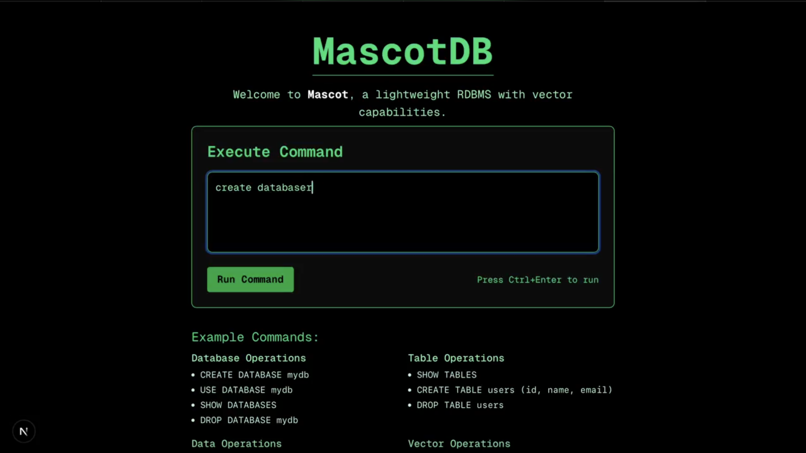 Low-level RDBMS - Project Screenshot
